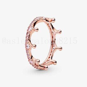 Pandora Pink Sparkling Crown Ring